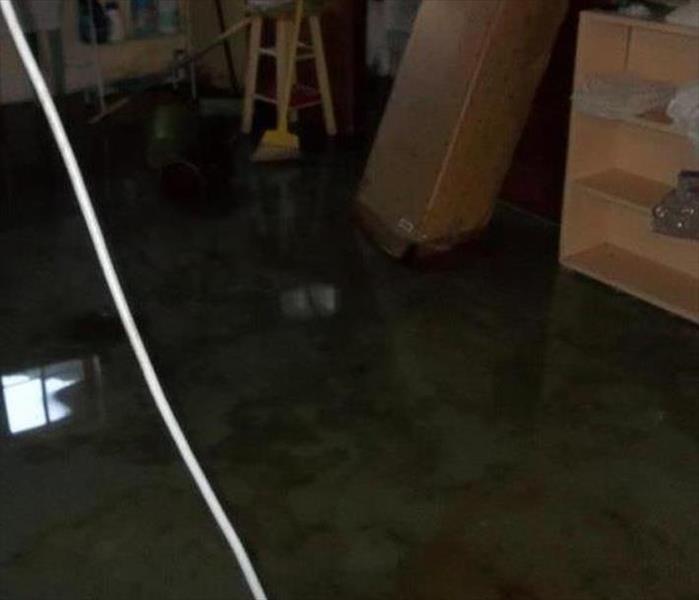 flood basement floor, several inches deep